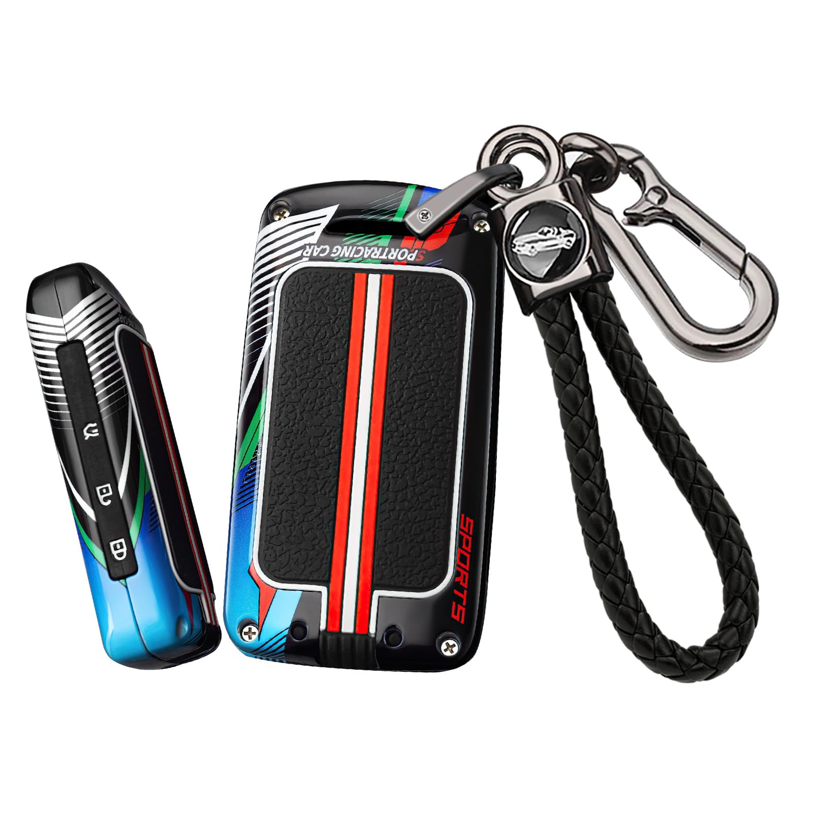 HIBEYO Car Key Case Fits Mazda 3 Alexa CX30 CX-4 CX5 CX-5 CX-8 CX-30 CX9 Glow in the Dark Key Box Key Shell Protective Cover Remote Key Bag Key Ring