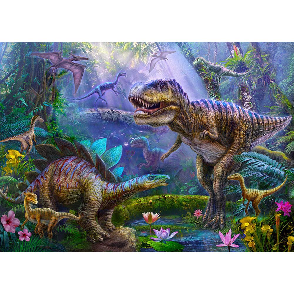 Wowdecor Dinosaur 5D Diamond Painting Kits, Animals Forest World Full Drill Diy Diamond Art Cross Stitch Paint By Numbers
