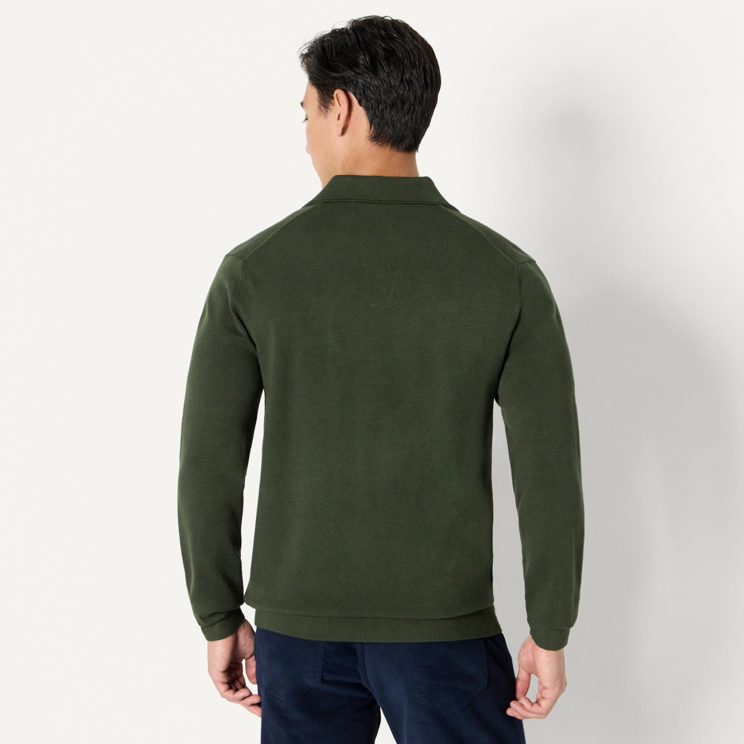 Amazon Essentials Homme Pull à Col Polo en Tricot à Manches Longues, Coupe Classique