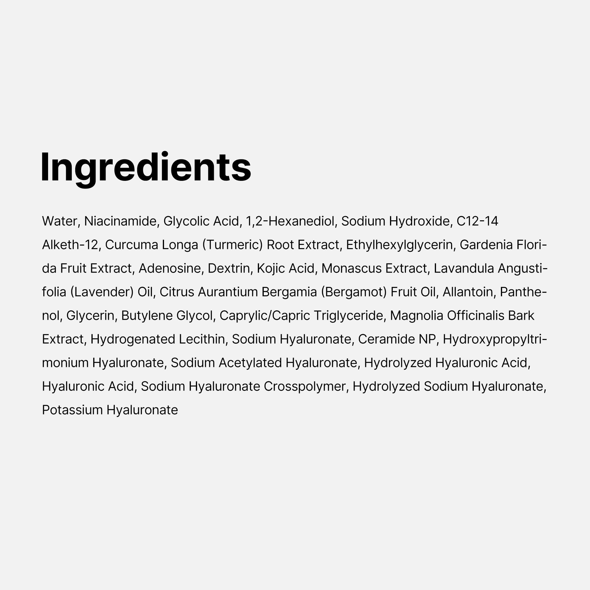 medicube Tonik zmiękczający Kojic Acid & Kurkuma do twarzy i ciała | Lekki tonik równoważący ton i teksturę | Niacynamid, Kwas glikolowy | 250ml