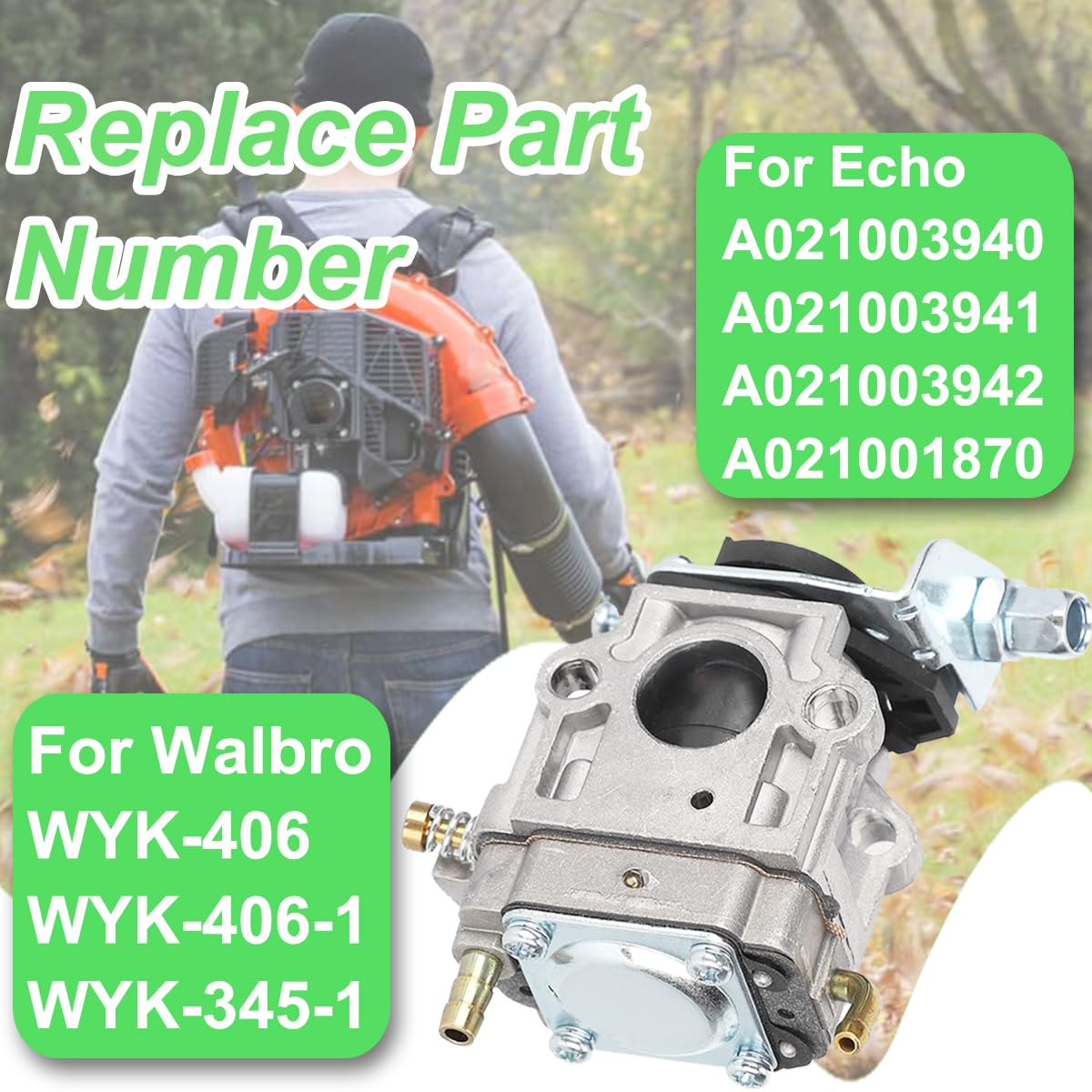 ZAMDOE Carburatore per Echo PB-770 PB-770H PB-770T soffiatore a zaino per Walbro WYK-406 WYK-406-1 WYK-345-1 per Echo A021001870 A021003940 A021003941 A021003942 per Shindaiwa EB770 EB770RT soffiatore
