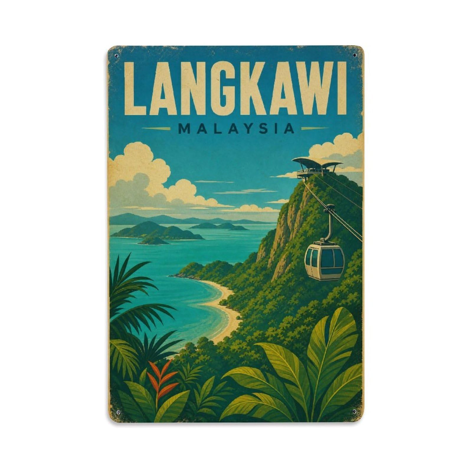 Metal Tin Sign Travel Vintage Malaysia Langkawi