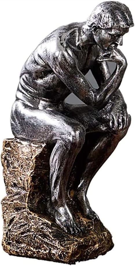 Amazon ファッショ ホームデコレーション工芸品 思想家の深い熟考の置物 ブロンズ像のオーギュスト ロダンの彫刻 オフィスのための芸術彫刻の装飾 抽象樹脂彫刻 Color Bronze Silver 置物 オブジェ オンライン通販