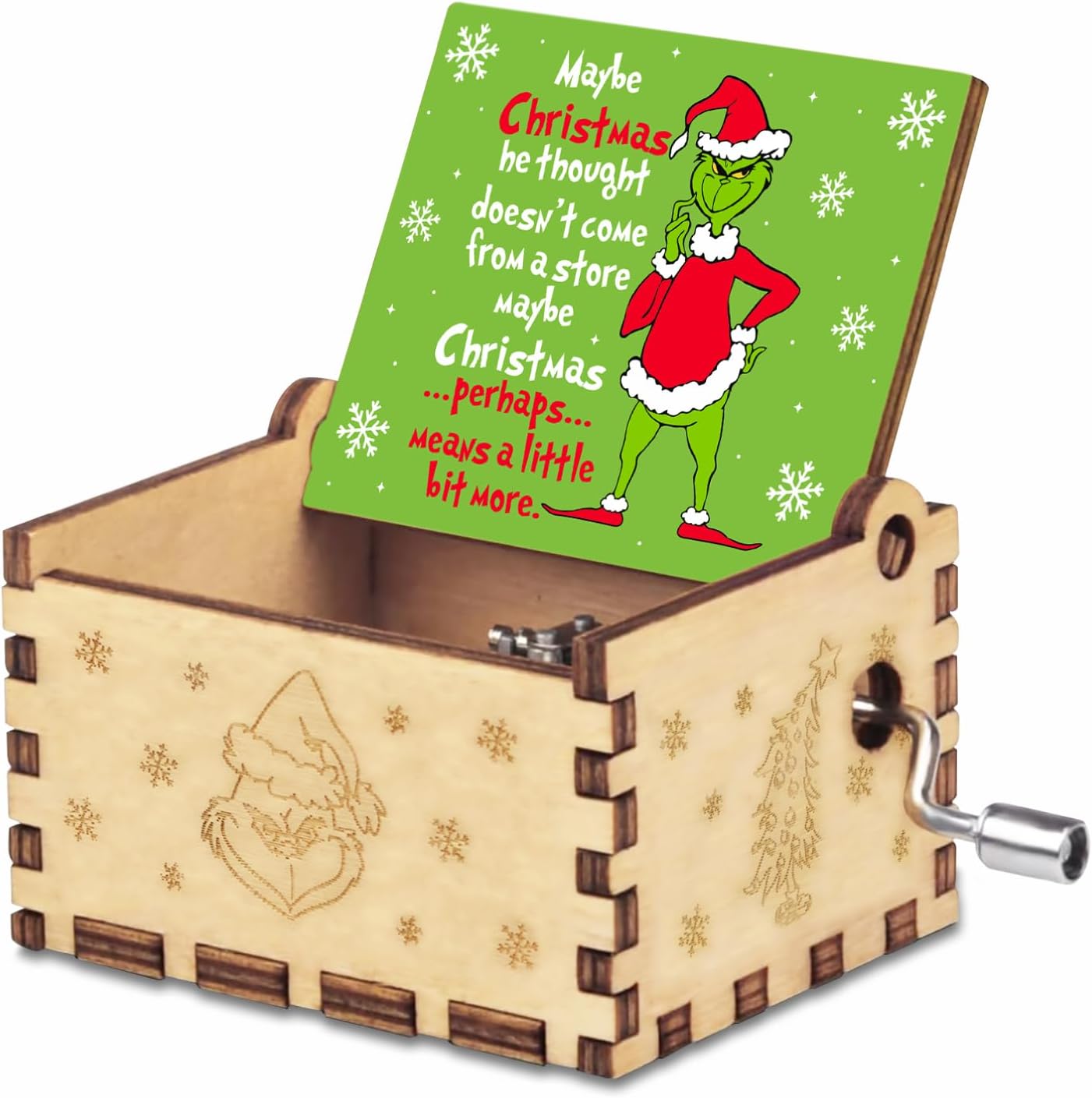 Arsemica Funny Christmas Music Box, Holiday Wooden Musical