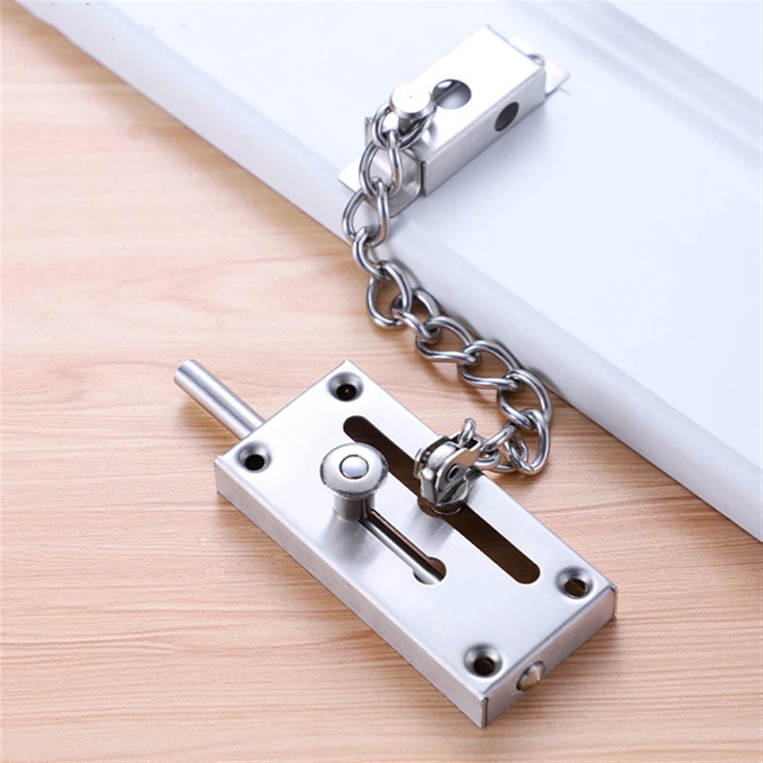 Stainless Steel Latch Chain Lock Door Bolts Thickened Buckle Doors Windows Wine Theft Chain 1Pcs
