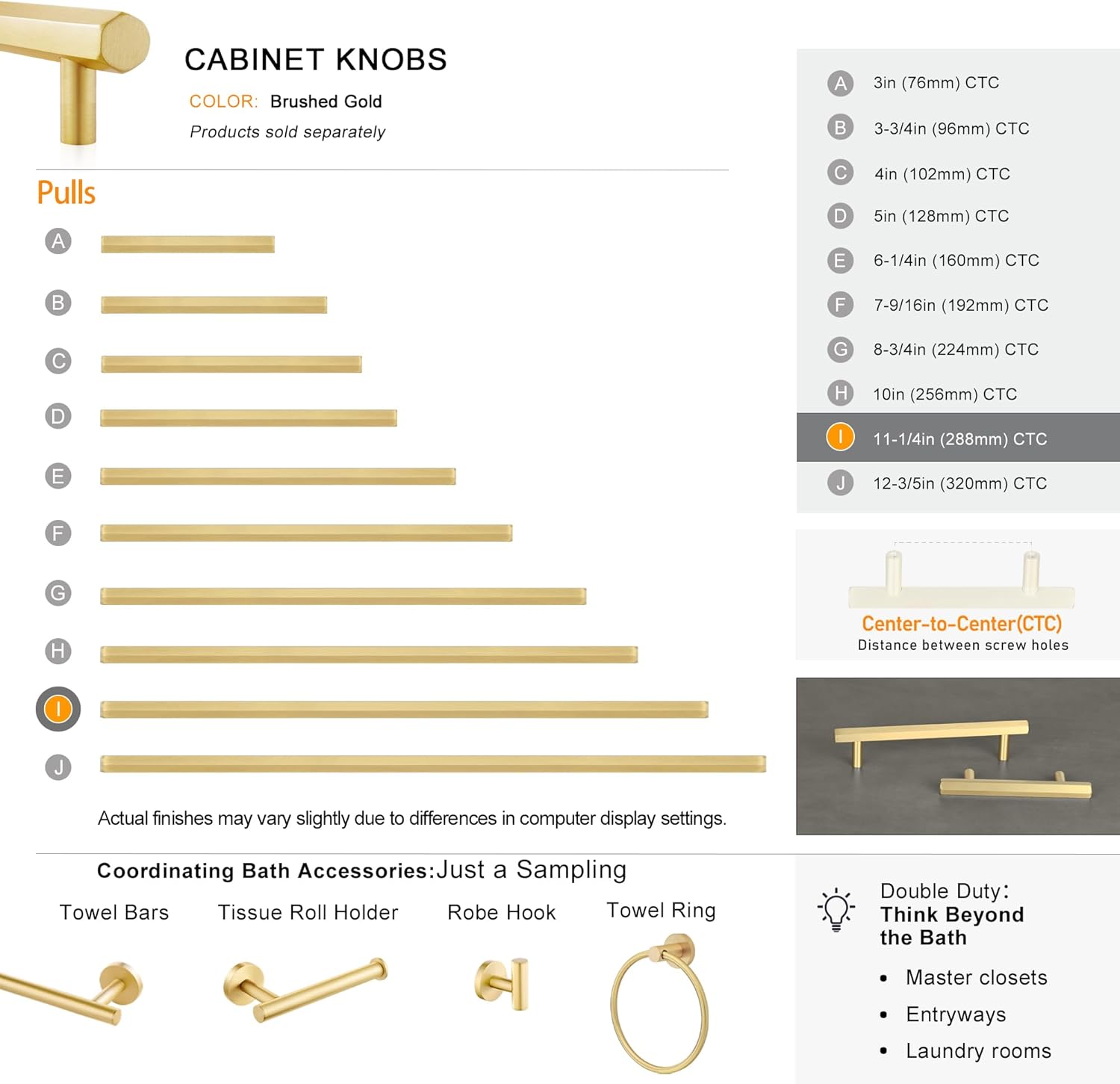 QOGRISUN 2-Pack Solid Brass Cabinet Pulls Hexagon Drawer Handles,11-1/4-Inch Hole Center, Suitable for Kitchen Bathroom Dresser Cupboard Hardware, 13.8-Inch Total Length, Brushed Finish