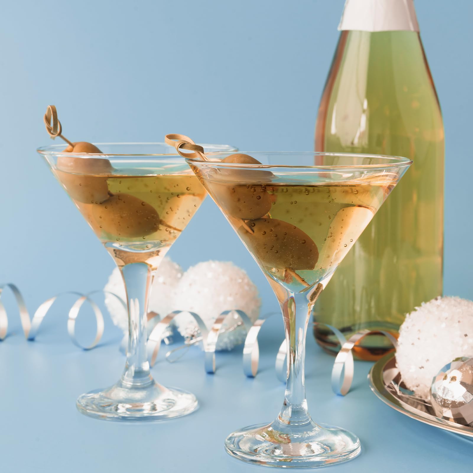 MYKAGS Lot de 6 verres à martini classiques soufflés à la main, 105 ml, verres à cocktail en cristal pour martini, cosmos et gimlets – Parfait pour les bars à domicile, les fêtes et les cadeaux