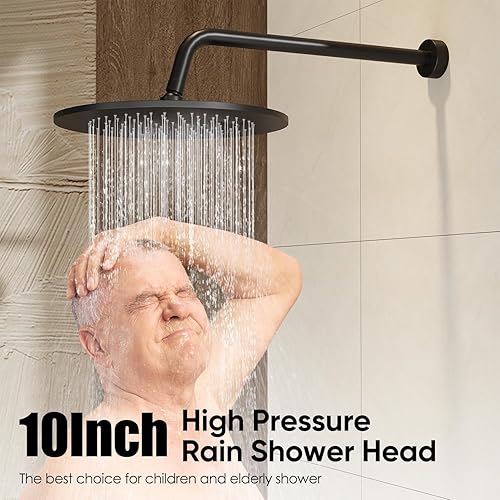 Miniatura 27 de Gabrylly Juego de grifo de ducha para bañera, sistema de ducha de bañera con válvula de ducha de 3 vías, cabezal de ducha de lluvia de alta presión