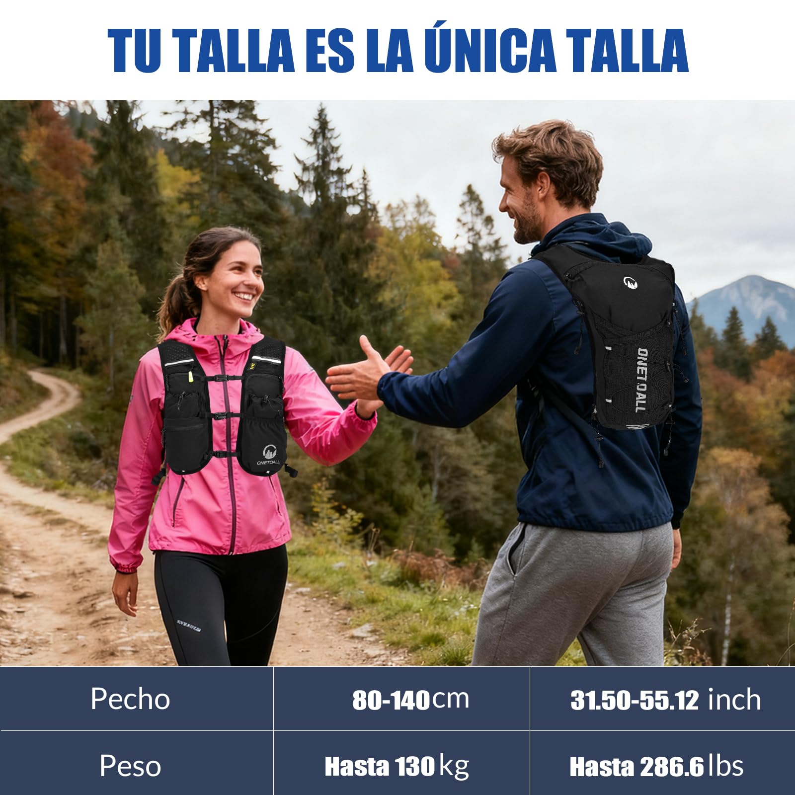 Chaleco Running Hombre Mujer, Running Vest, Ligero Chaleco para Correr, Mochila Hidratacion Trail Bolsilloso con Bolsa Agua 2L o Botella 500ml, Silbato y Reflectante para Ciclismo Senderismo