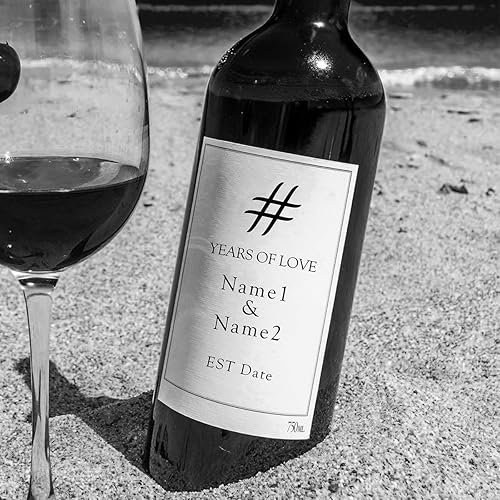 Miniatura 2 de Copas de vino para parejas, en blanco y negro, fotos personalizadas únicas o impresiones en lienzo con nombres de pareja y fechas especiales, regalo