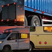 Vista 6 de Nilight Luz Marcadora Redonda de 2.5 Pulgadas 4PCS Roja 13LED Luces de Gálibo Montaje al Ras con Enchufe Ojal Coleta Cableado Directo Cumple DOT