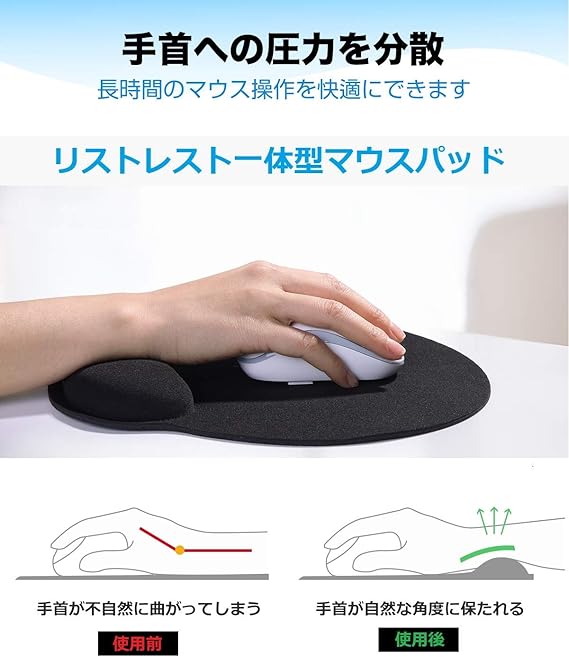 Amazon Co Jp マウスパッド リストレスト 低反発 手首クッション マウス用リストレスト 疲労軽減 広い操作可動域 長時間マウス操作をされる方に レーザー 光学式マウス対応 マウスパッド 家電 カメラ