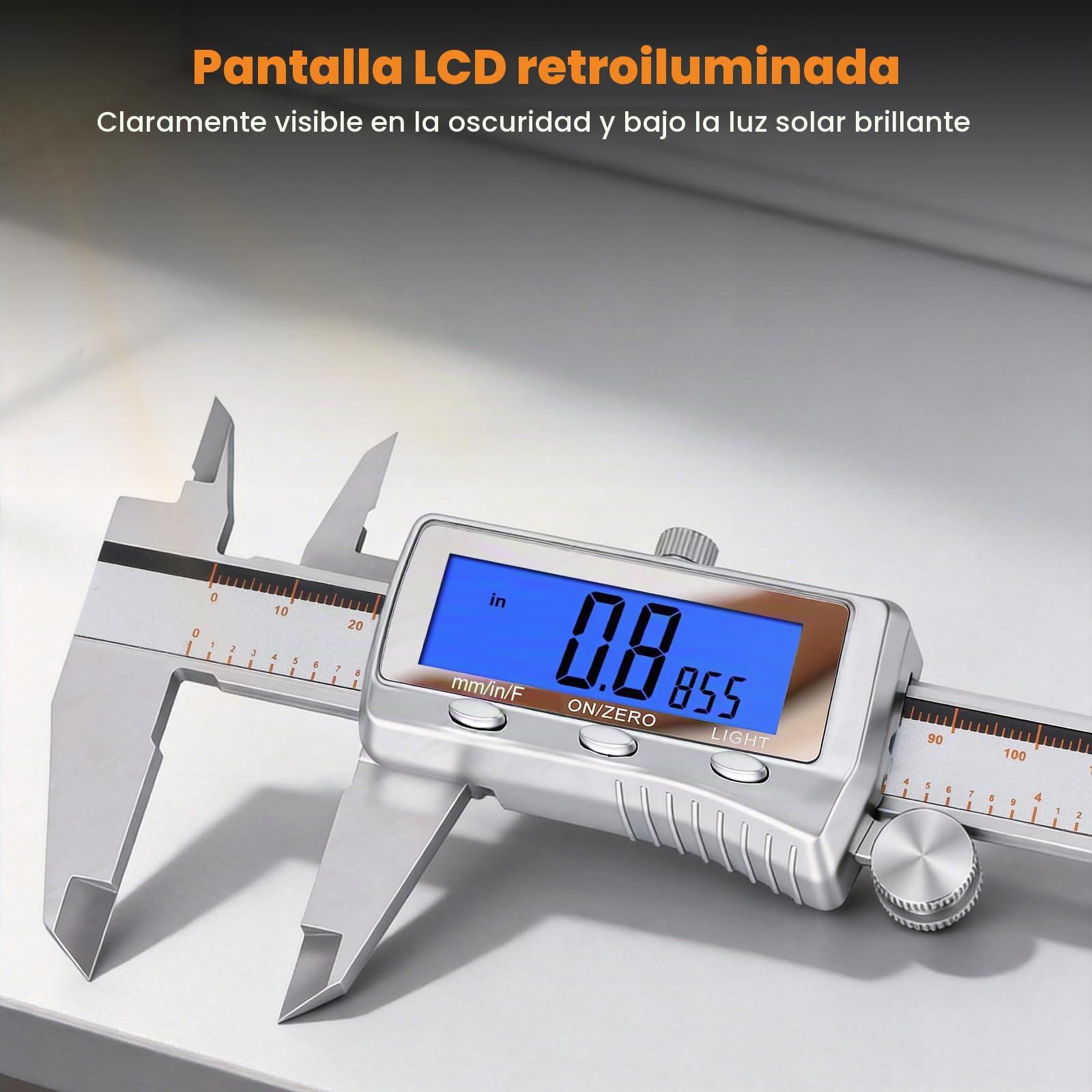 HARDELL Calibre Digital 6 Pulgadas, Pie de Rey Digital con Pantalla LCD Retroiluminada, Micrómetro Digital Recargable con Apagado Automático para Bricolaje y Hogar (Pulgadas/MM/Fracciones)