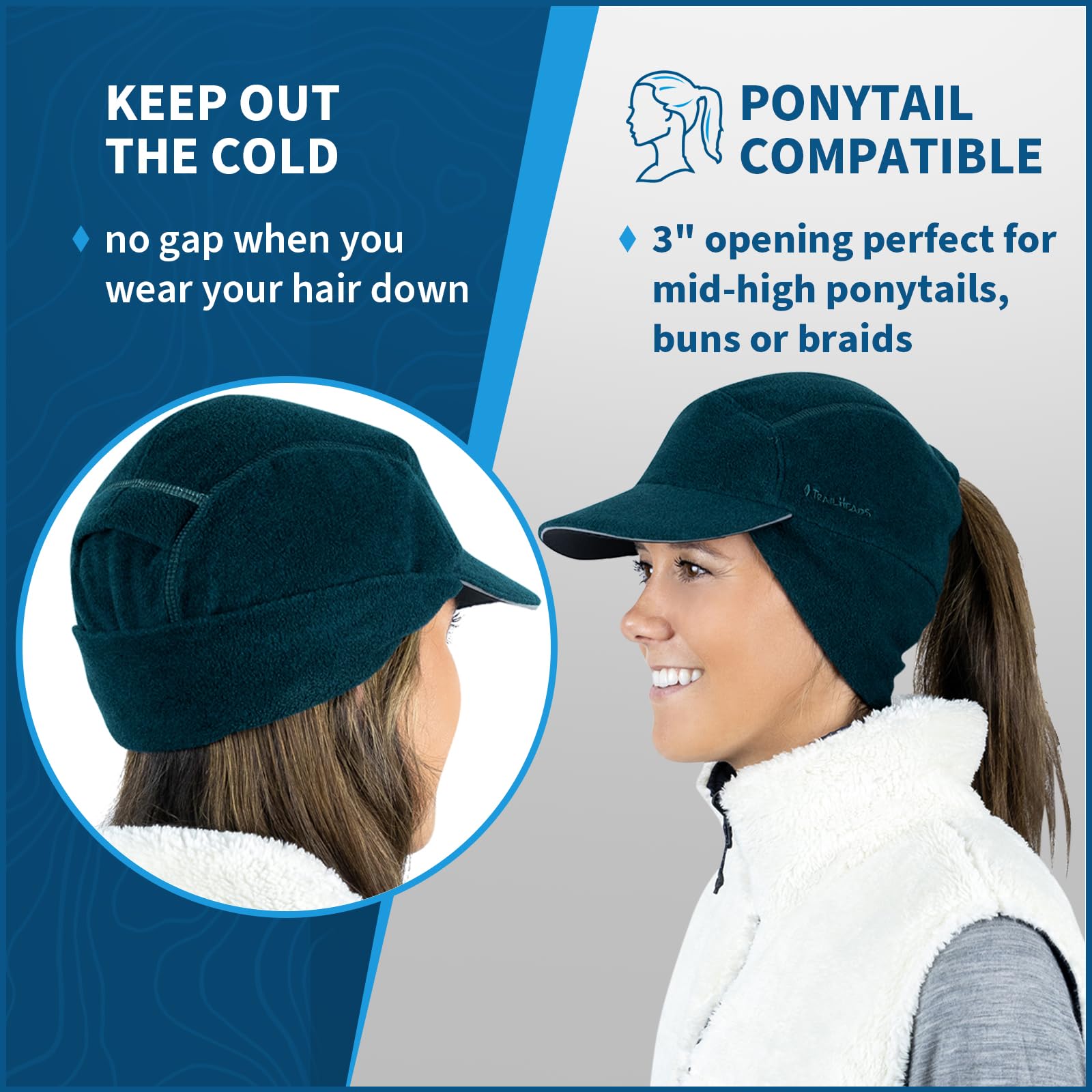 TrailHeads Trailblazer-Sombrero de Aventura para Cola de Caballo Gorro para Clima frío para Mujer
