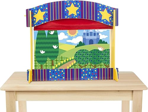 Melissa & Doug Teatro de marionetas de mesa de madera