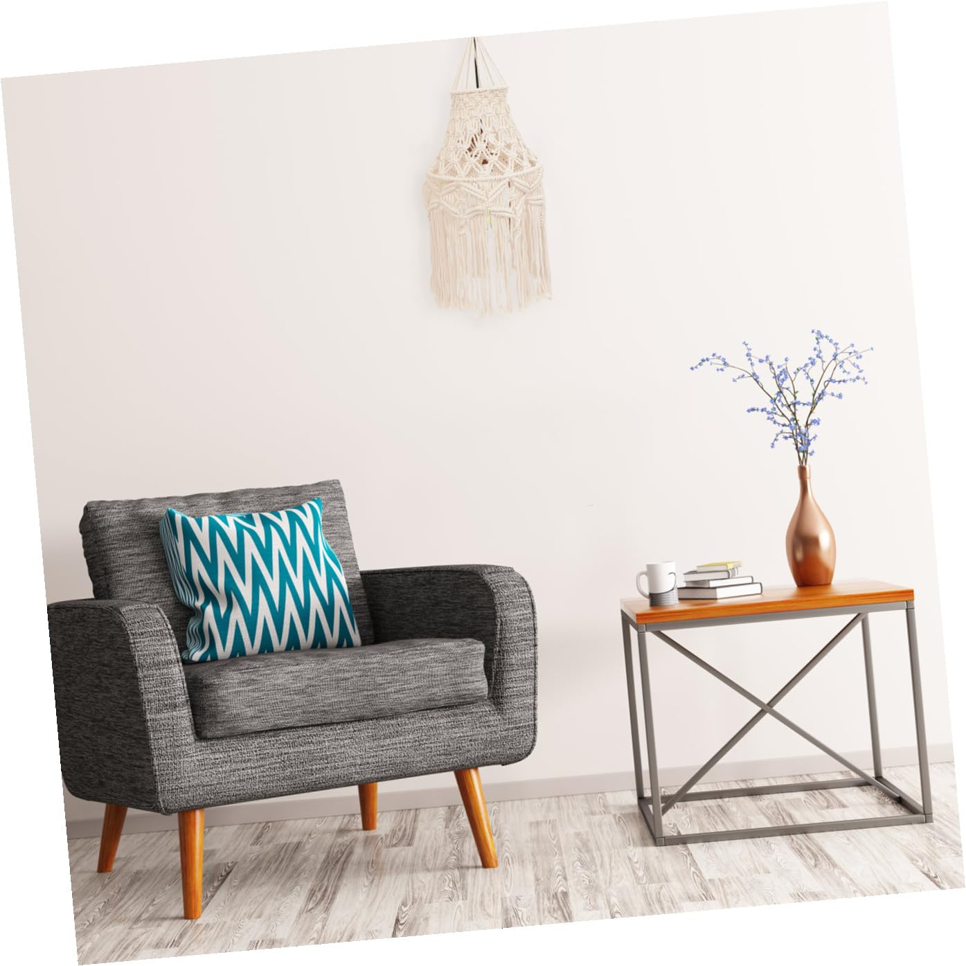 Cabilock Abat-jour Suspendu Bohème Tissé Main Design Rustique Housse de Lampe Décorative