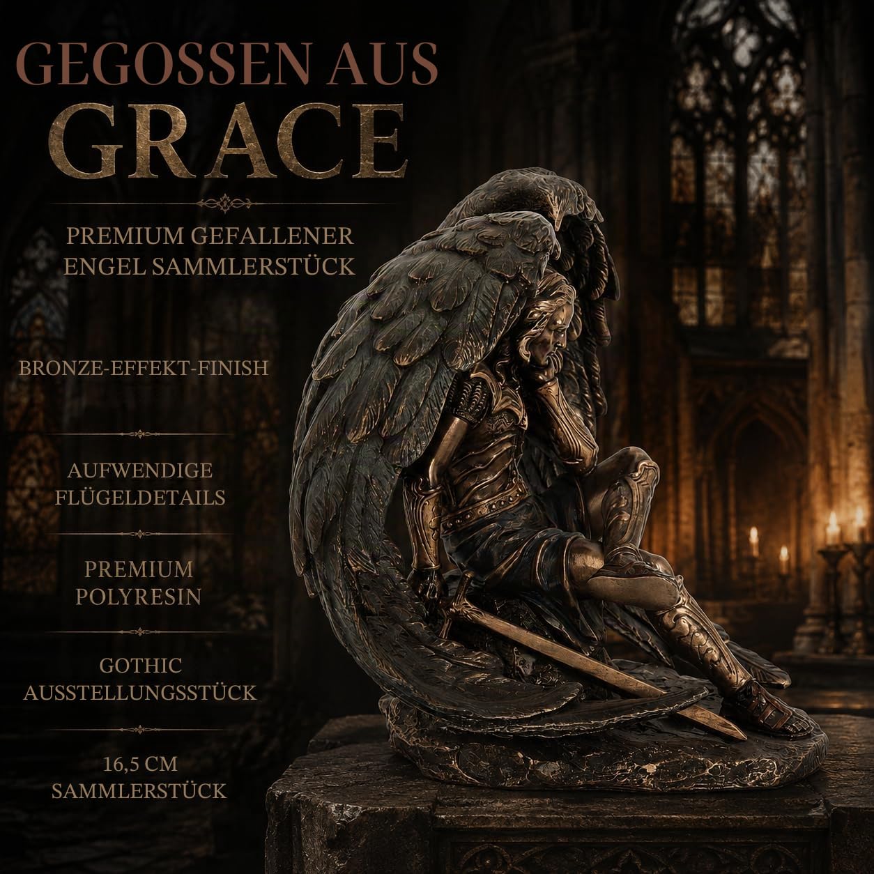 Nemesis Now Lucifer Der gefallene Engel 16,5cm Bronze