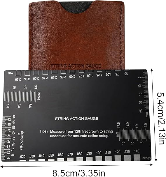 Guitar Action Gauge | Accurate Measuring Tool | with Metric & Imperial Scales Guitar Gauge Tool,for Neck Nut Music Repair Tremolo Fret Crowning
