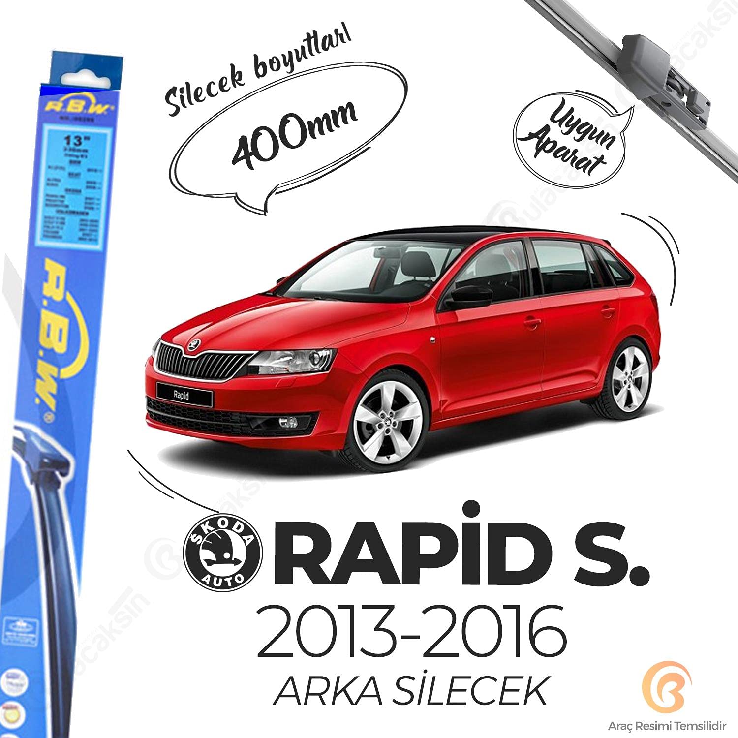 Škoda ile uyumlu RBW Arka Silecek Rapid Spaceback 2013-2016