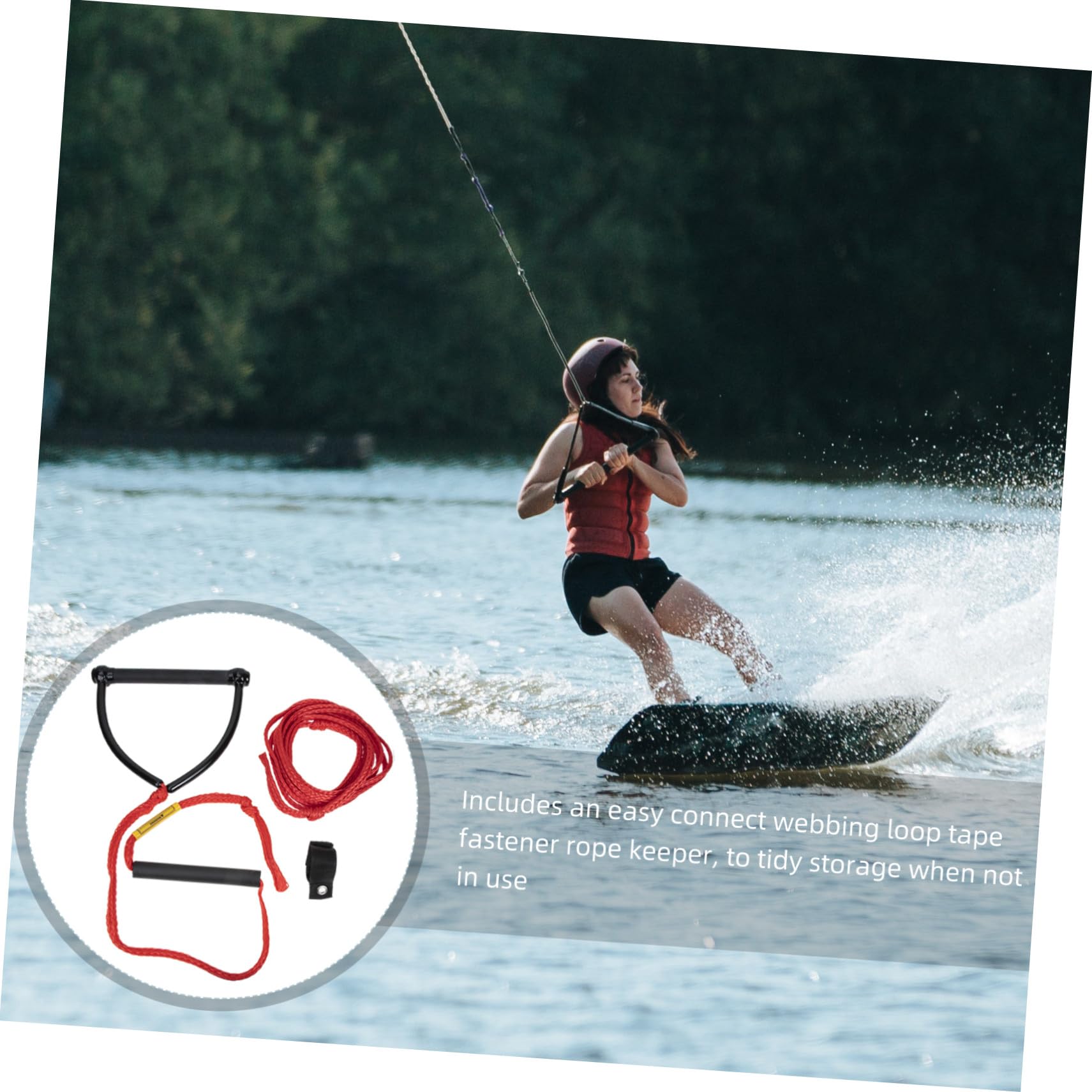 Wasserski Seil mit Griff Verschleißfestes Wakeboard zugseil aus Langlebigem Polypropylen und Aluminium Stabiles Tragbares Wassersportseil für Wakeboarden und Wasserski Komfortabel