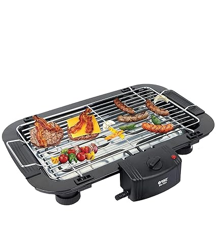 Niyam Portable Electric 2000W Barbecue Grill for Indoor Outdoor with Adjustable Temperature and Oil Drip Tray ( Black )
