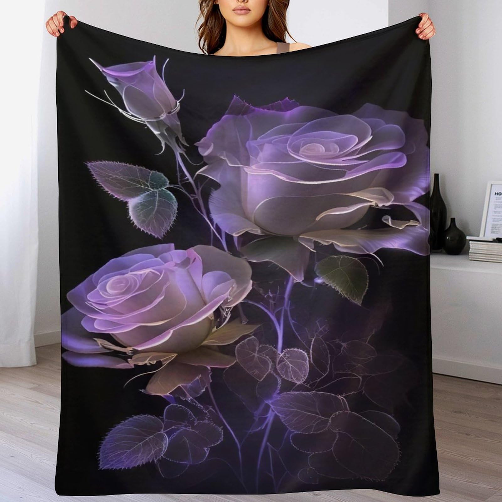 Manta de franela rosa contra el frio ligera para cama y sofa