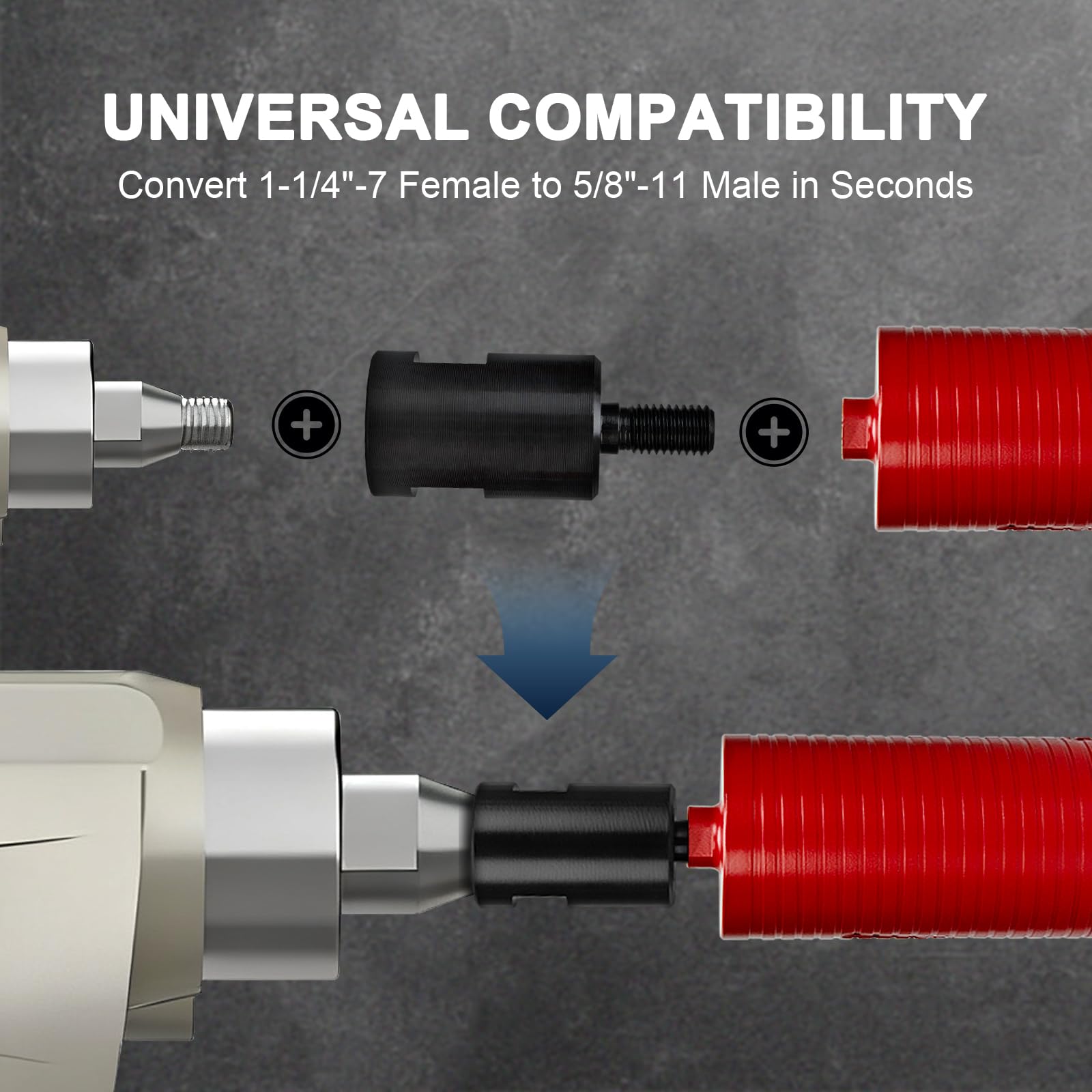 Core Drill Bit Adapter - 1 1/4"-7 to 5/8"-11 -3