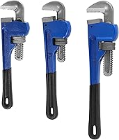 HOIGON 3-Piece Heavy Duty Pipe Wrench Set (8", 10", 14") - Heat-Treated Adjustable Plumbing Wrenches with Soft Grip for Home Repairs