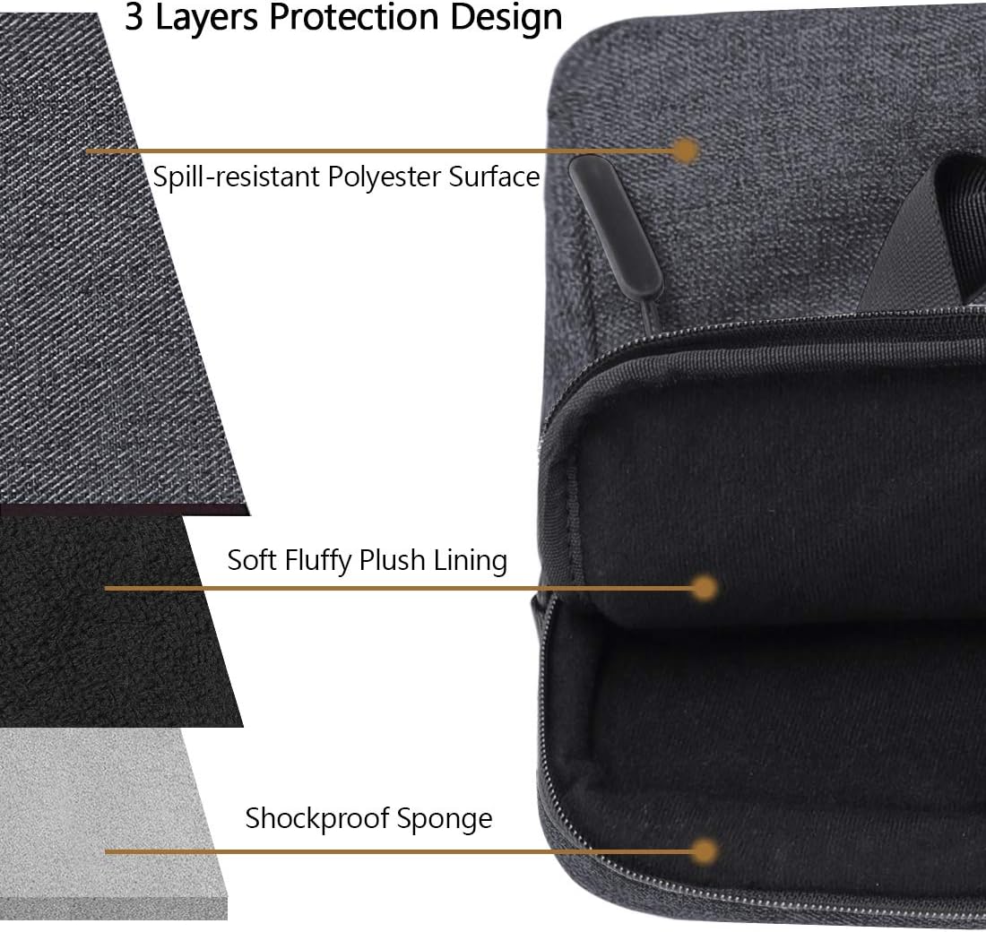 NUBILY Laptop Bag for Men 13.3/14 inch Computer Sleeve Carrying Surface Laptop Case Water Repellent Briefcase Work Business Messenger Shoulder Bag Tablet Handle Case, Notebook Dark Grey