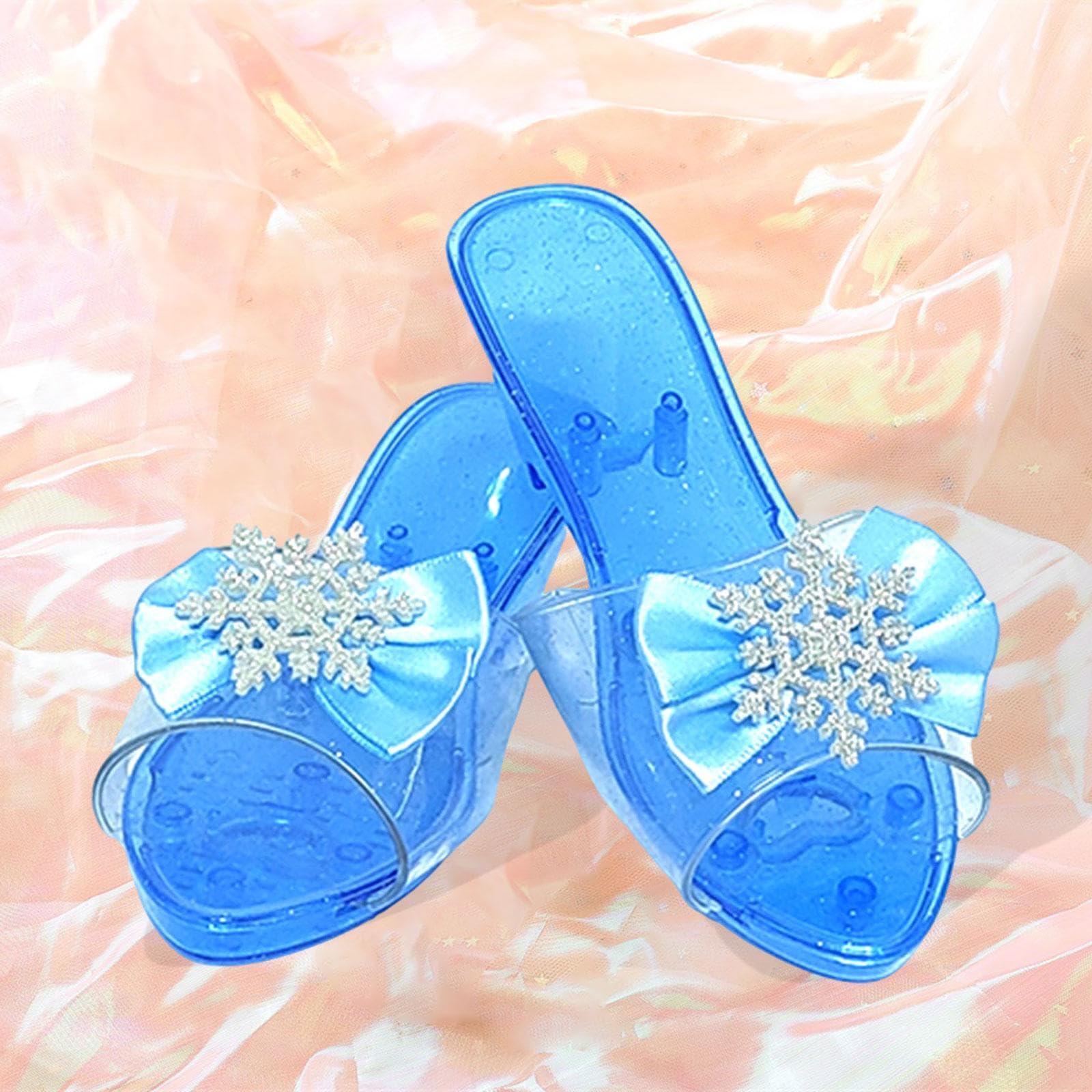 predolo Chaussures de Princesse à Enfiler pour déguisement, Bleu