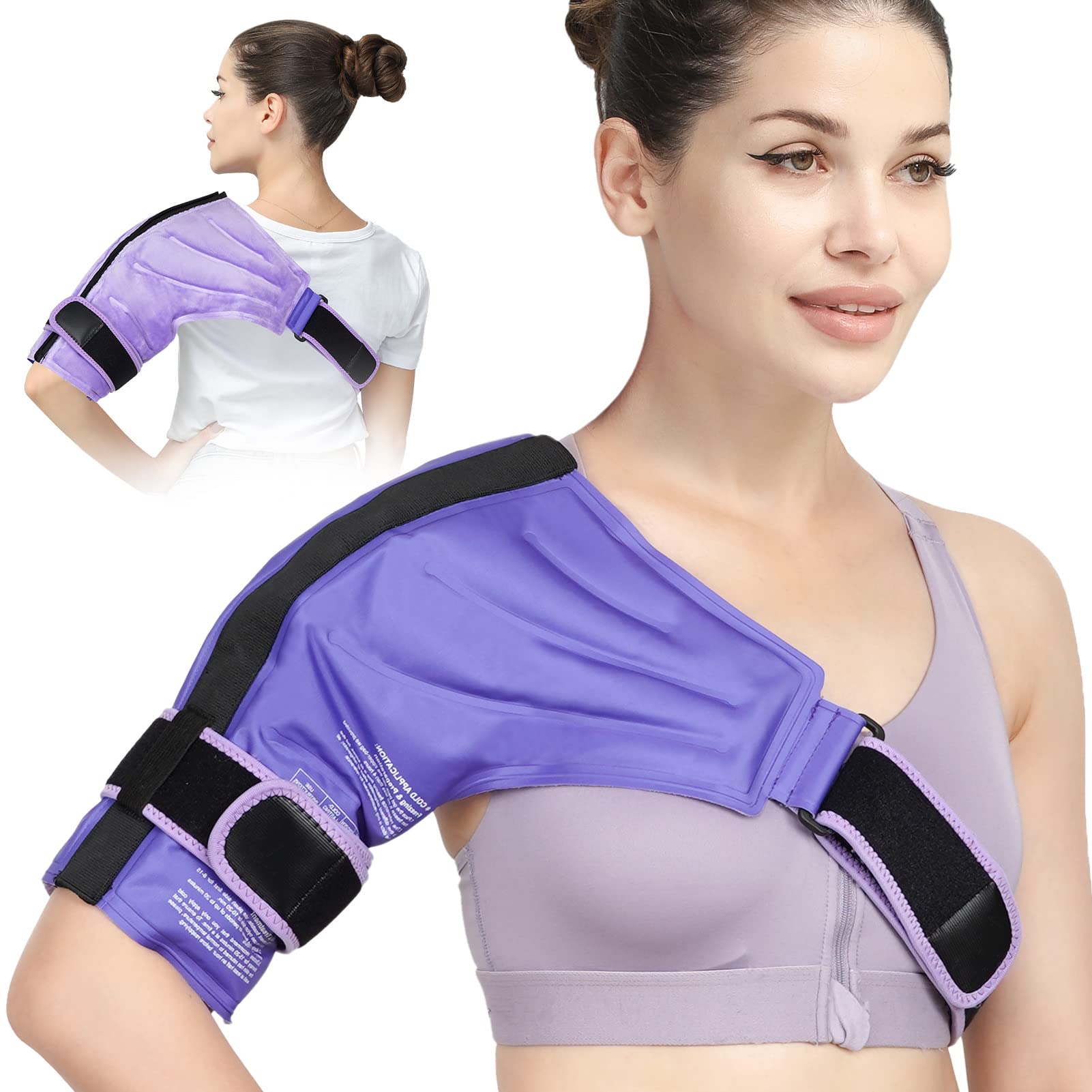 FDMGEL Shoulder Ice Pack Rotator Cuff Cold Therapy, Reusable Ice Pack for Shoulder Pain Relief, Hot & Cold Compress Gel Ice Shoulder Wrap for Injuries, Tendonitis, Bursitis, Swelling, Fit Left & Right