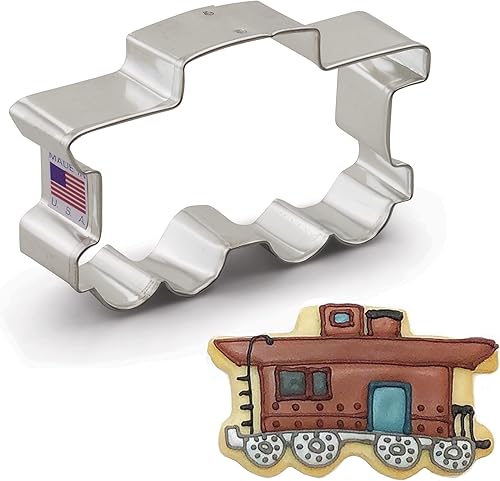 Train Caboose - Cortador de galletas de 4.25 pulgadas, fabricado en Estados Unidos por Ann Clark