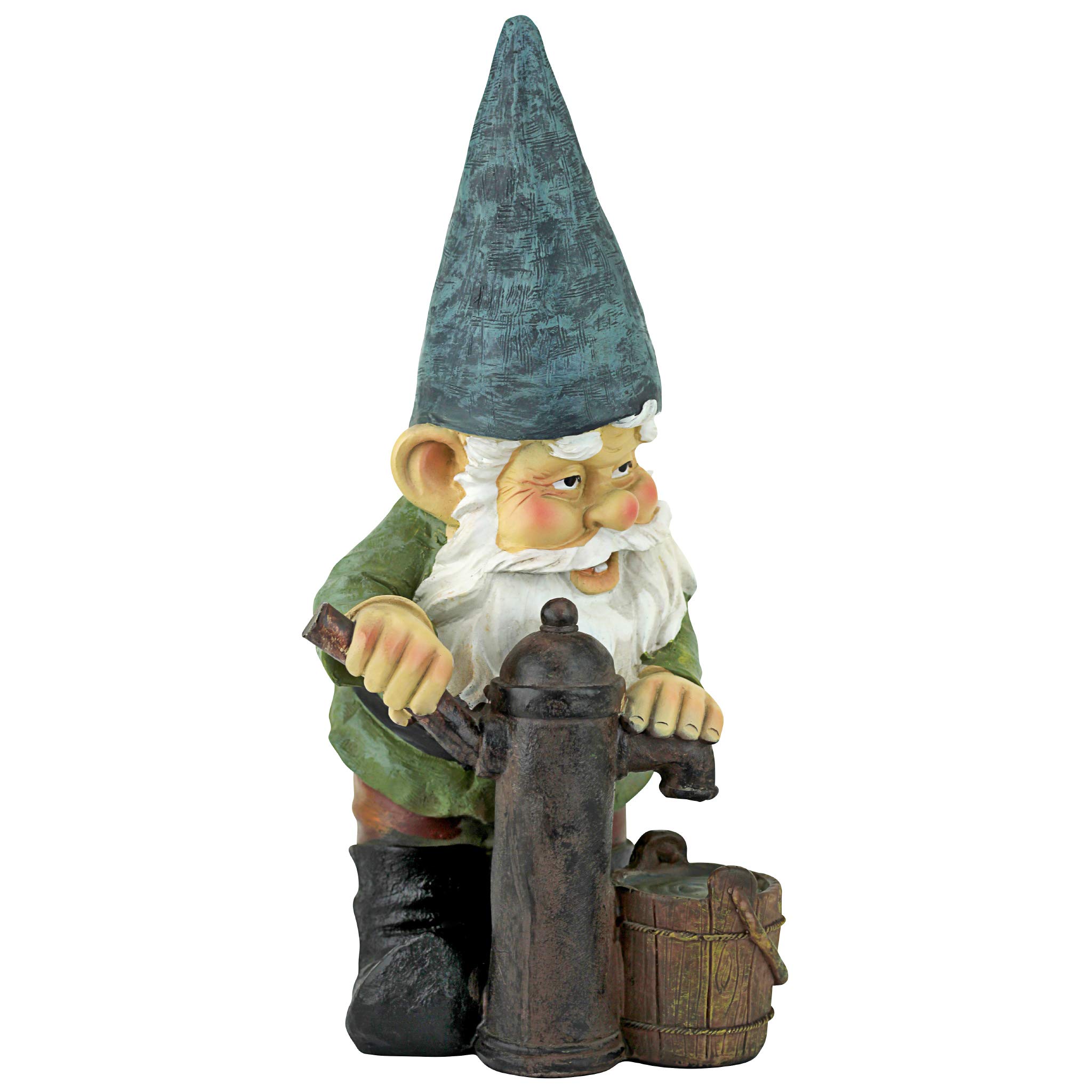 Design Toscano QM2433500 Statue du nain de jardin des pompes d’eaux de Pete Multicolore 14 x 15 x 30,5 cm