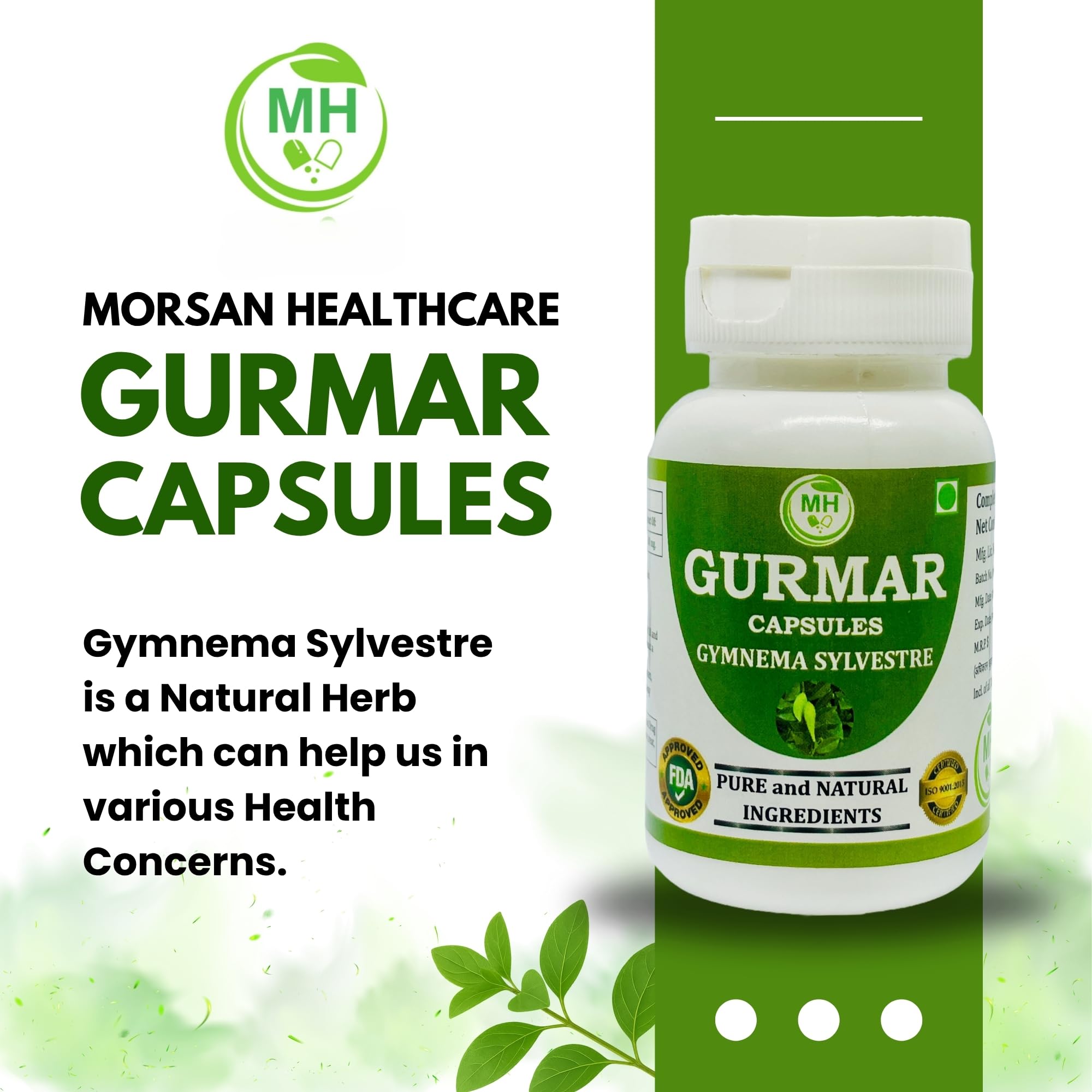 Ayurvedic Gurmar (Gudmar) Capsules 500mg – 60 Count | Vegetarian | Plant-Based | Herbal Supplement | No Artificial Additives | Gluten-Free | Organic | Gymnema sylvestre | Dia Free Herbal Capsules (pack of 2) — Amazon image 5