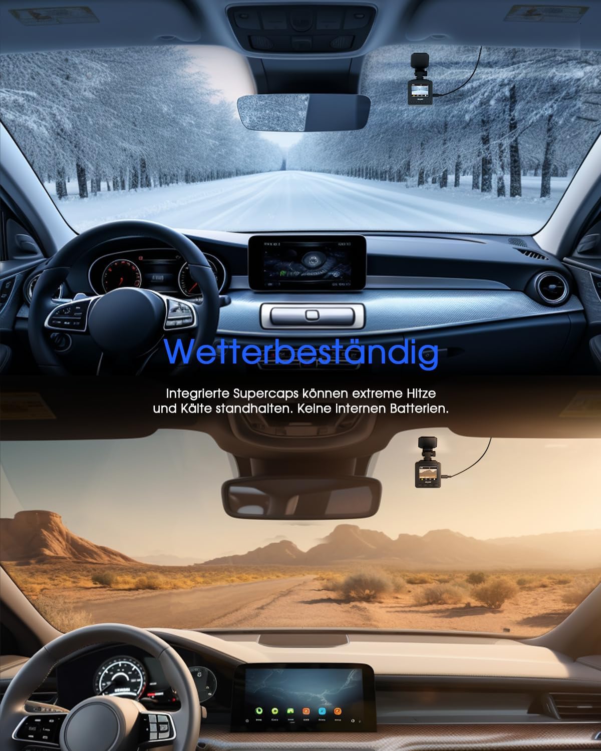 Avylet Dashcam Auto 2K, 1440P WiFi Dash Cam, Mini Vorne Autokamera