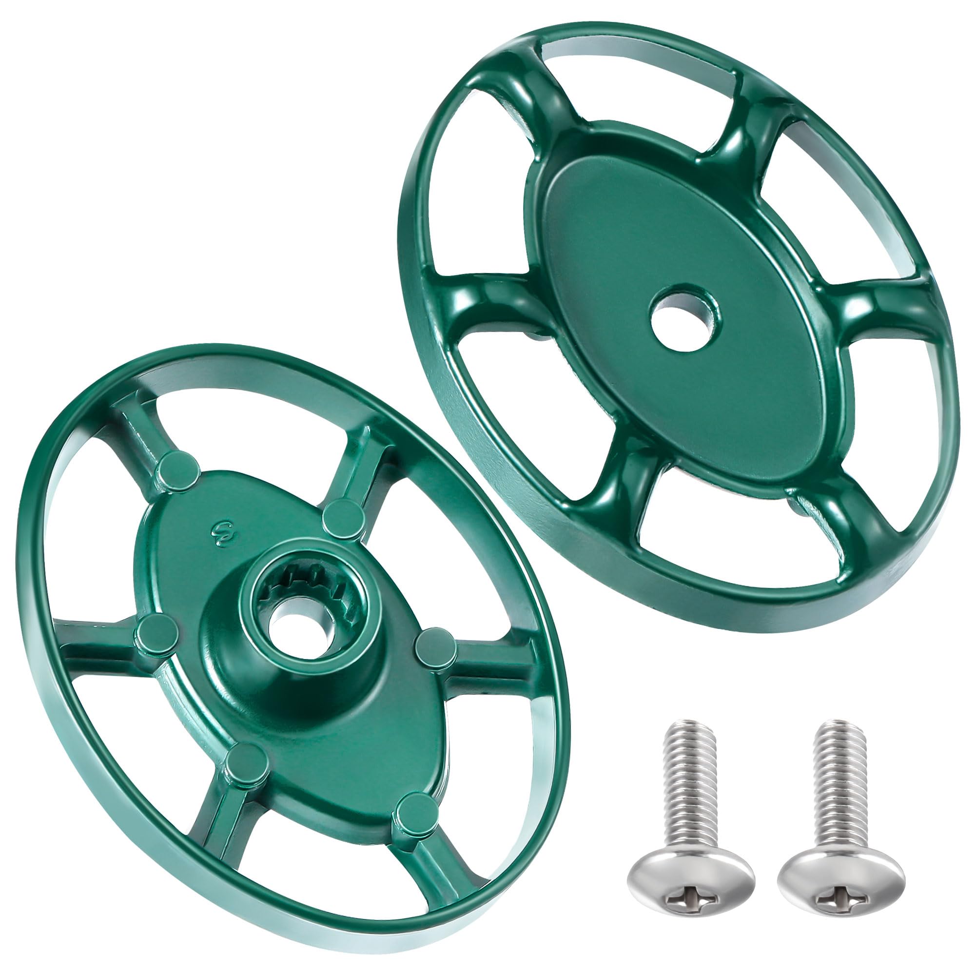 Dreyoo 2 Pack Outdoor Faucet Handles, 3/8 in Spigot Handles Compatible with Arrowhead PK1290, 12 Point Faucet Knob for Outside Hose Bibb, Garden Valves and Frost Proof Wall Hydrants(Green,Oval)