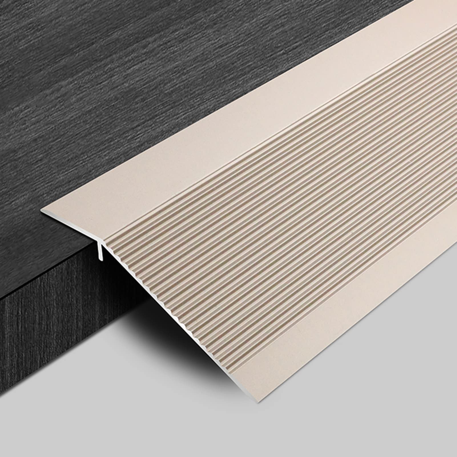 Aluminum Alloy Gap Covering Joining Strips,Transition Strip Doorways Threshold Reducer Edging Trim Strip, Smooth Transition Threshold Strips, Height Difference(Rose Gold)