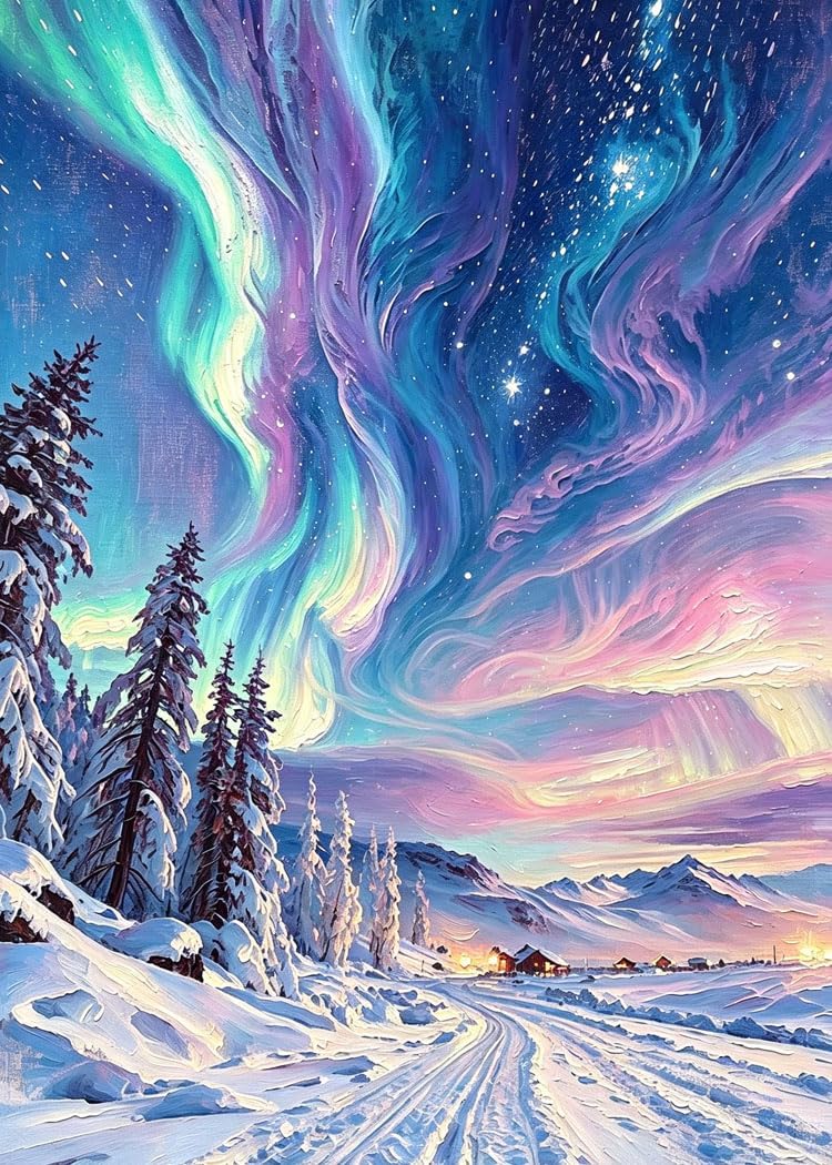 GQYCZZ Adult Christmas Diamond Art Kits, Easy Winter Diamond Painting, Simple DIY 5D Full Drill Diamond Painting Set Suitable for Adult beginnersfor Decoration 12 X 16 Inch