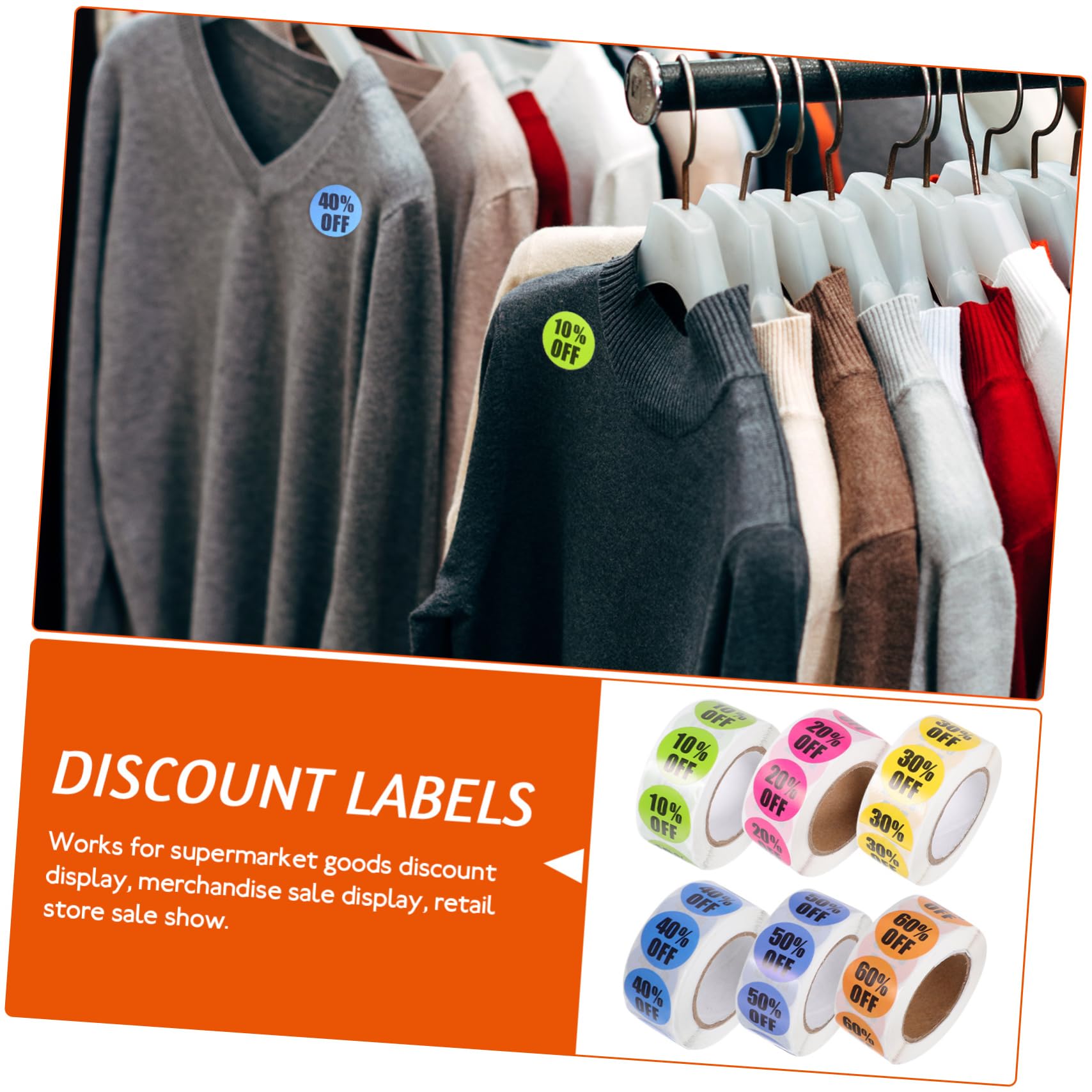 NUOBESTY 4 Set Grandi Adesivi Etichette Inventario Girare Adesivi Del Decalcomanie Per Lo Adesivo Del Del Supermercato Con Prezzi Carta Rivestita 6 * 4