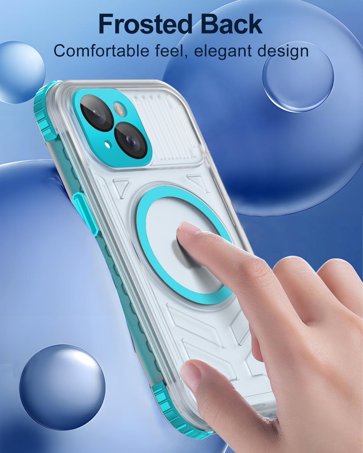 for iPhone 15 Waterproof Case with Magsafe, Screen Protector, Lanyard, IP68 Military Full Body Shockproof, for Water Sports Outdoor Work, Funda para iPhone 15 Impermeable, 6.1" Teal - Image 6