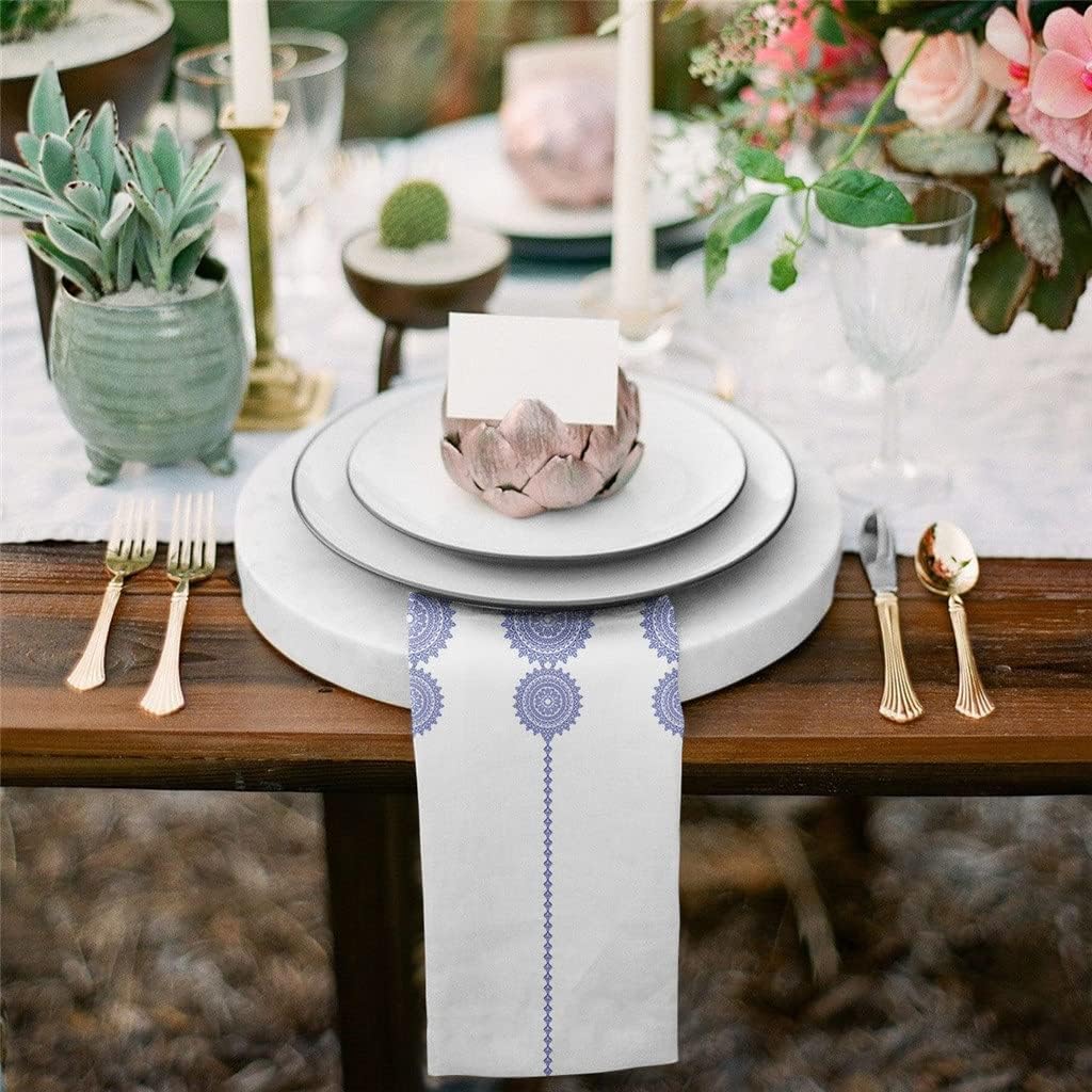 Bohemian Mandala Pattern Napkins Cloth Set Wedding Party Table Cloth Soft Kitchen Dinner Napkins Christmas Napkins(8pcs)