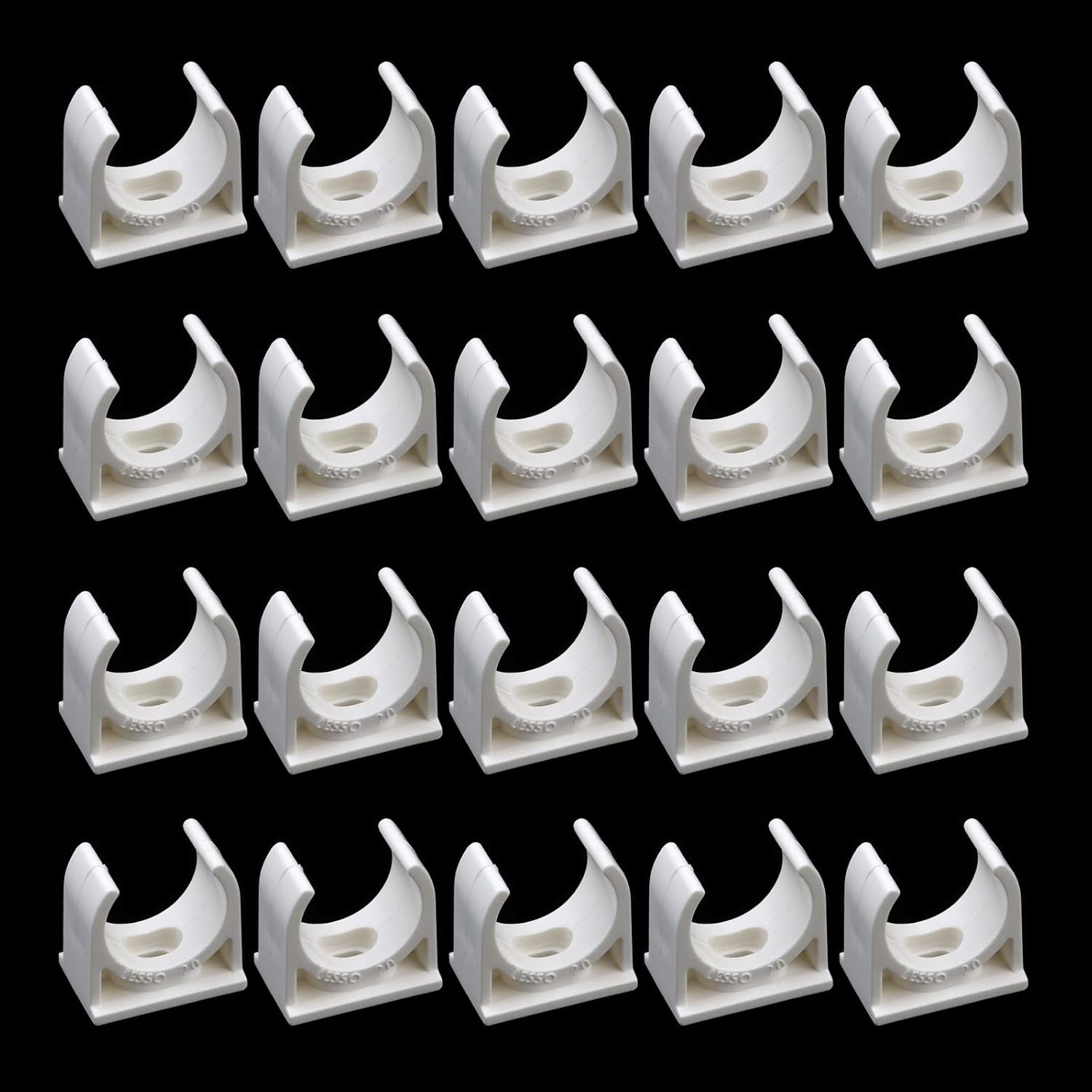 KUMGROT 20pcs Ushaped Pvc Water Pipe Clamp for Water Pipe Hose Bracket with Inner