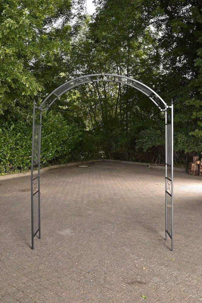 CLP Arco Da Giardino Flexi In Metallo Arco Per Piante Rampicanti Regolabile I Larghezza 110-175CM, Alt. 235-268 CM, Colore:nero