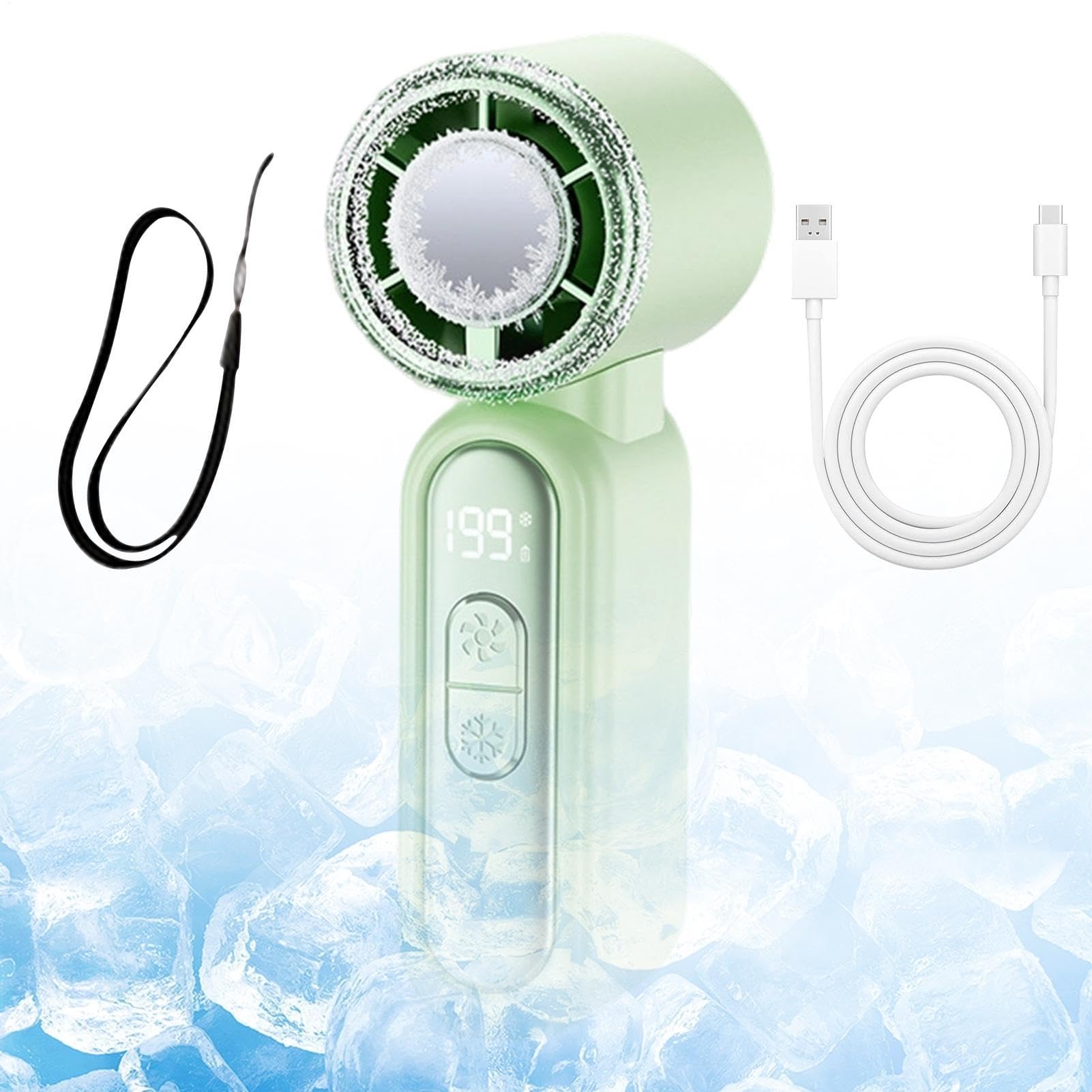 Ventilateur personnel à main rechargeable LED - Mini ventilateur d'été
