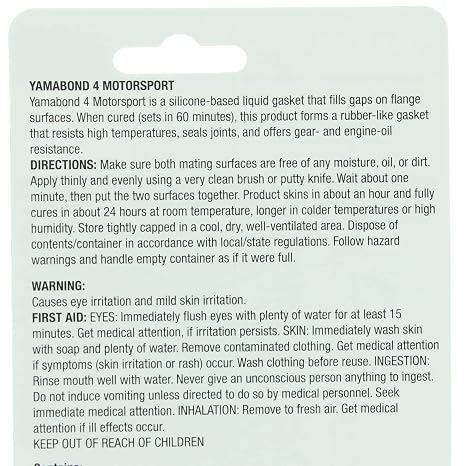 Yamaha Original OEM Yamalube Yamabond 4 Silicone Based Liquid Gasket Yamaha Part# Acc-YAMAB-ON-D4 - (1) 2.5 oz Tube