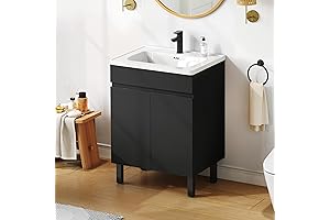 Modern Space Saver 24 Inch Bathroom Vanity with Countertop and Cabinet