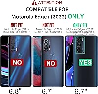 Vista 2 de Funda para Motorola Edge Plus 2022, Moto Edge 30 Pro - Protector de pantalla integrado, funda giratoria con clip para cinturón con soporte (negro)