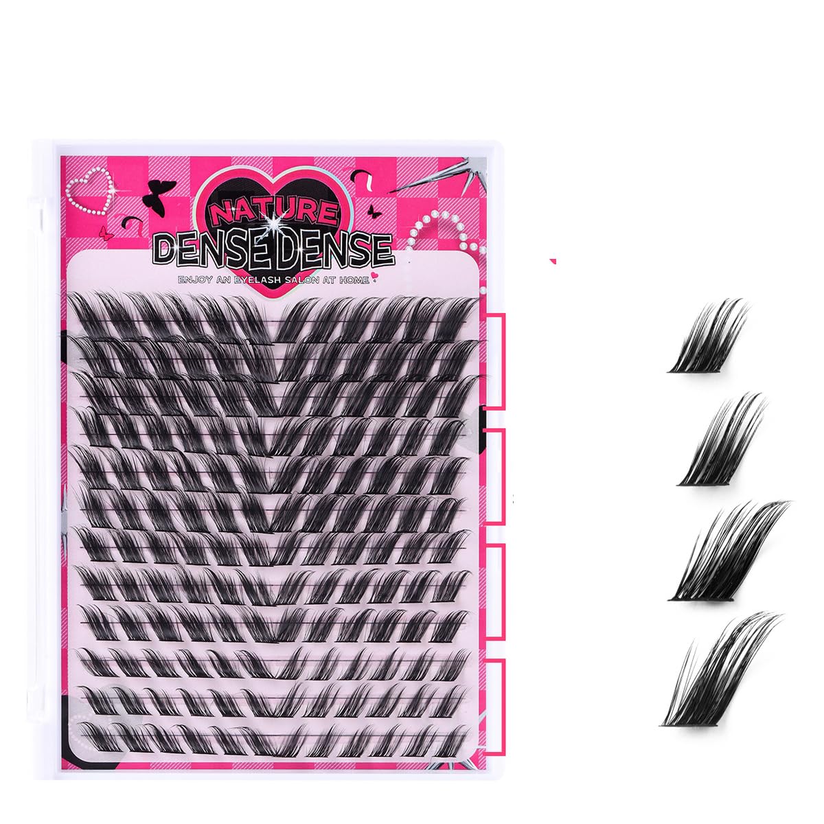 Generic DIY Self Adhesive Eyelashes,144Pcs Lash Clusters Eyelash Extension Kit,12-18mm D Curl Individual 3D Angel Wing Lashes Kit with Lash Bond and