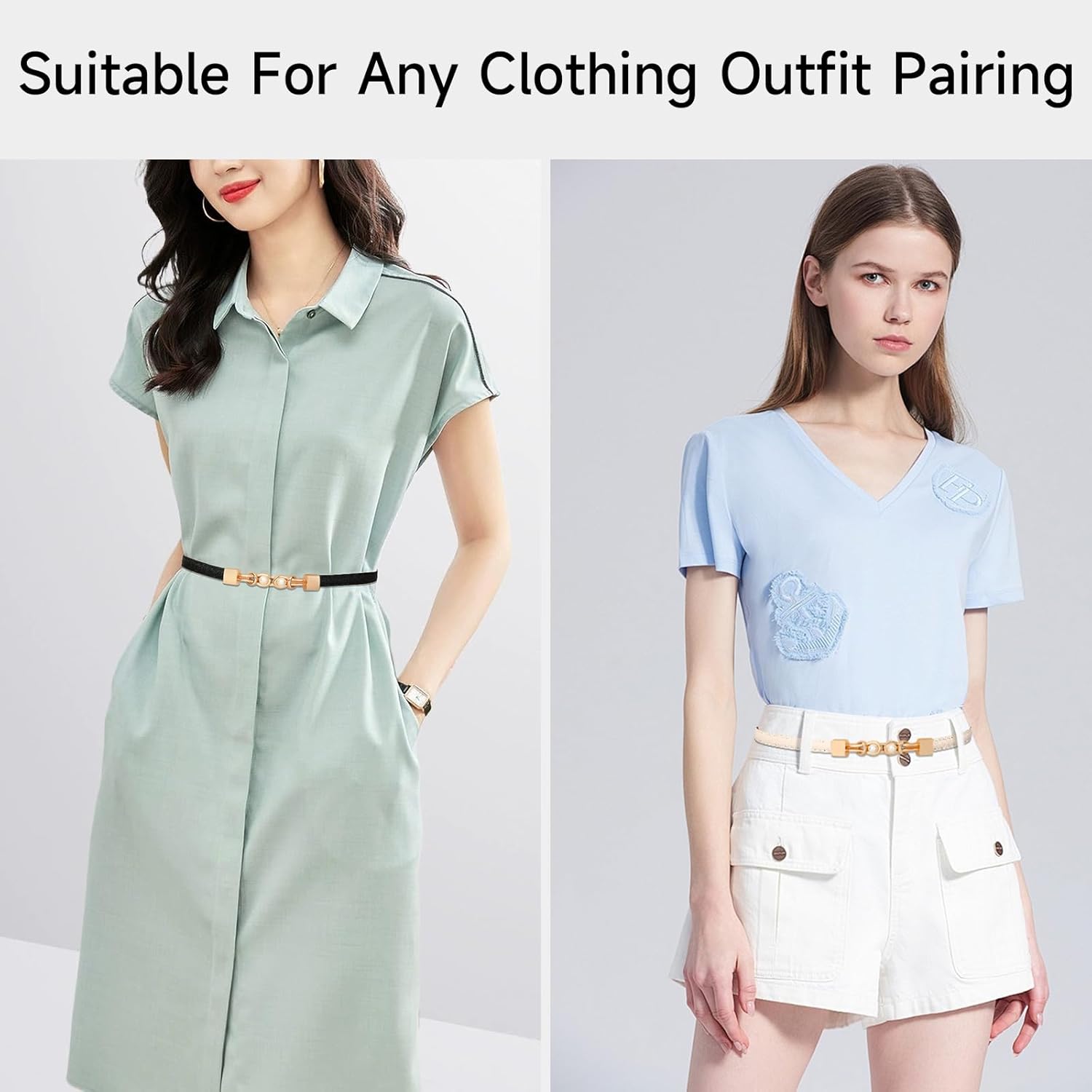 Adjustable Belts for Womens Skinny Waist Belt with Alloy Buckle for Dresse Jeans Belt - Image 6