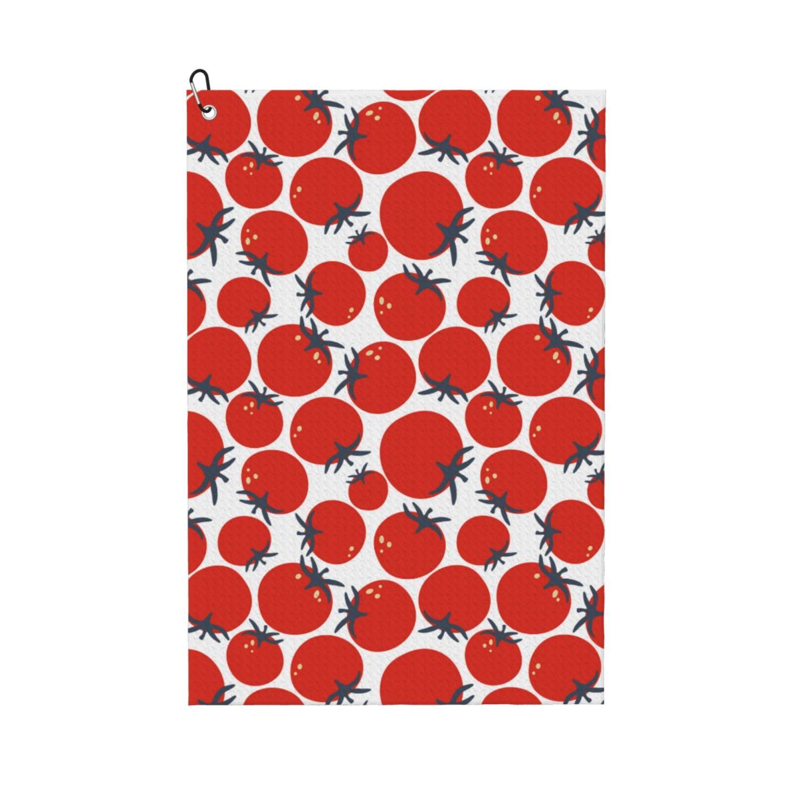 AOOEDM Hand Drawn Tomatoes Print Golf Towel with Carabiner Clip Absorbent Microfiber Golf Towel for Cleaning Golf Ball Club Putter Iron for Golf Bag Trolly Belt Loop 16" X 24"